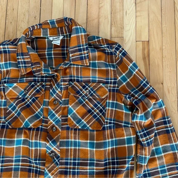 Duluth Trading Company orange flannel shirt - Picture 4 of 8